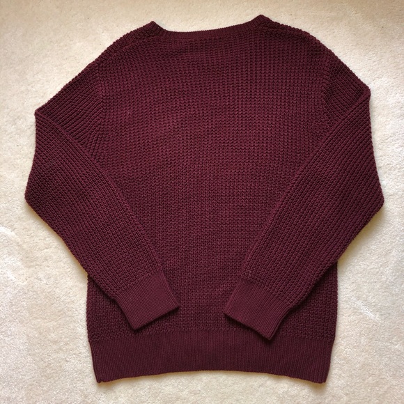 Claiborne Burgundy Mens Knit Crewneck Sweater - Picture 3 of 4